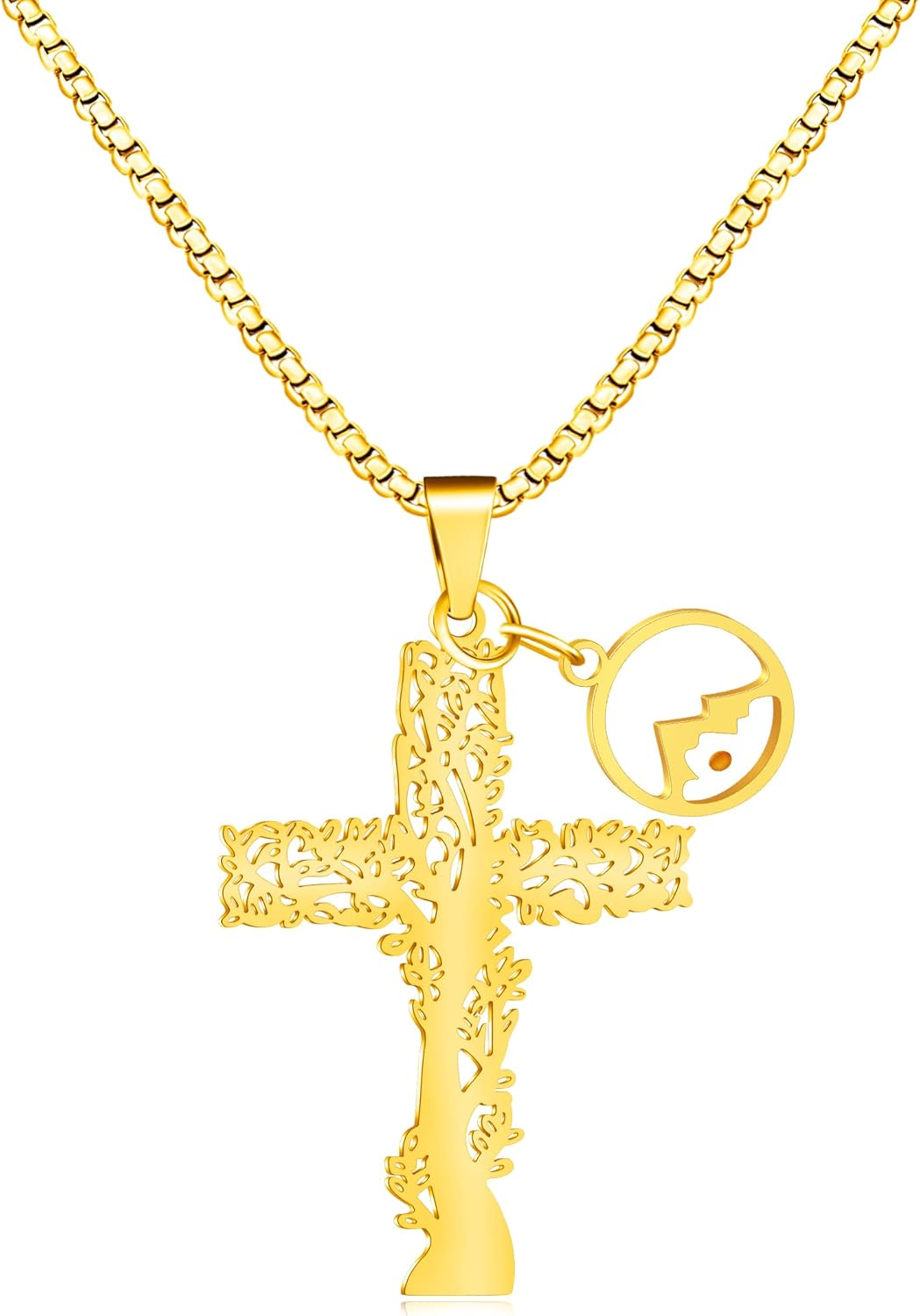 Tree of Life Necklace Mustard Seed Necklace Faith Necklace Cross Necklace Inspirational Jewelry Religious Necklace Spiritual Jewelry Meaningful Jewelry Symbolic Necklace Motivational Gift Growth and Strength Necklace Rebirth Necklace Hope Jewelry Bel