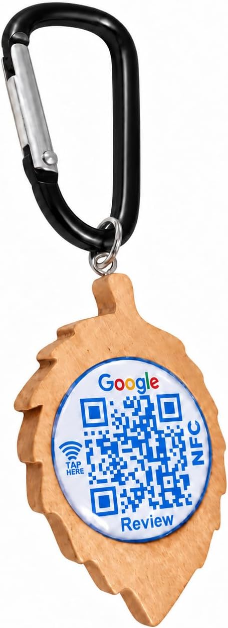NFC QR Code Business Keychain for Google Review – Editable Review Page & Customer Feedback | Uloveido