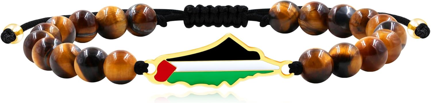 Palestinian Flag Handmade Middle Eastern Beaded Multicolor Protest Bracelet| Justice Unity Activist Bracelet| Stainless Steel Flag| Cultural Identity Support Bracelet| Support Gaza YA5213