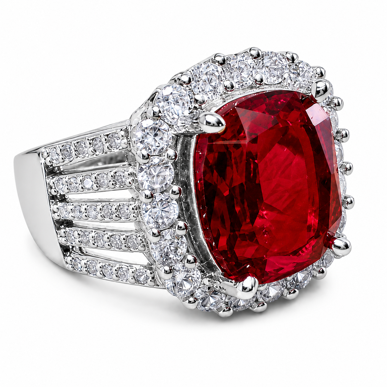 Uloveido Adjustable Cushion Cut Cubic Zirconia Ring for Women, Platinum & Rose Golded Plated CZ Statement Cocktail Ring, Multi Color Fashion Jewelry Y987