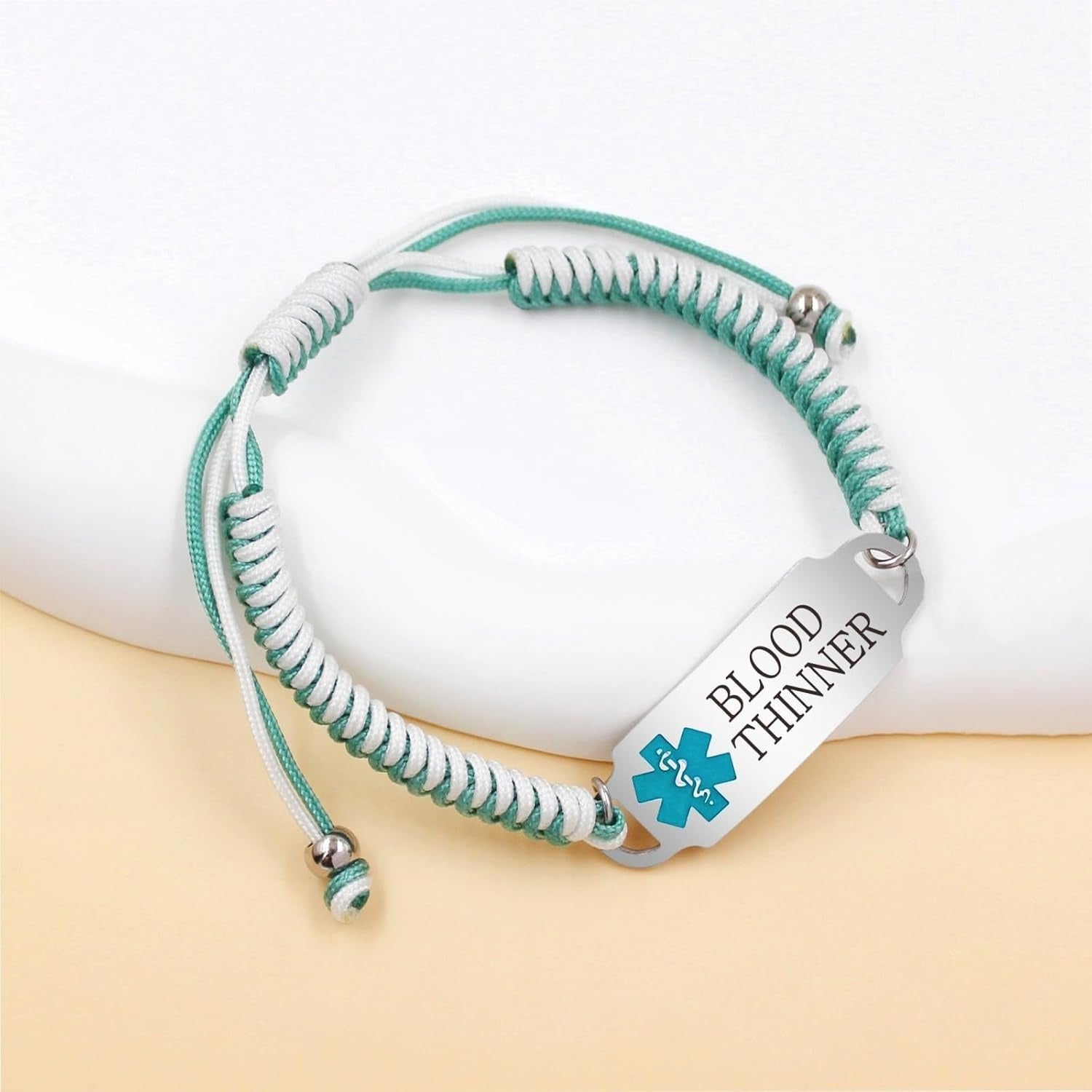 Dynamic QR Code Medical Alert Bracelet,  Adjustable Braided Rope ID Wristband for Men Women, Scan to Edit Emergency Info, No Engraving Needed, Allergy Blood Thinner Smart Medical Jewelry