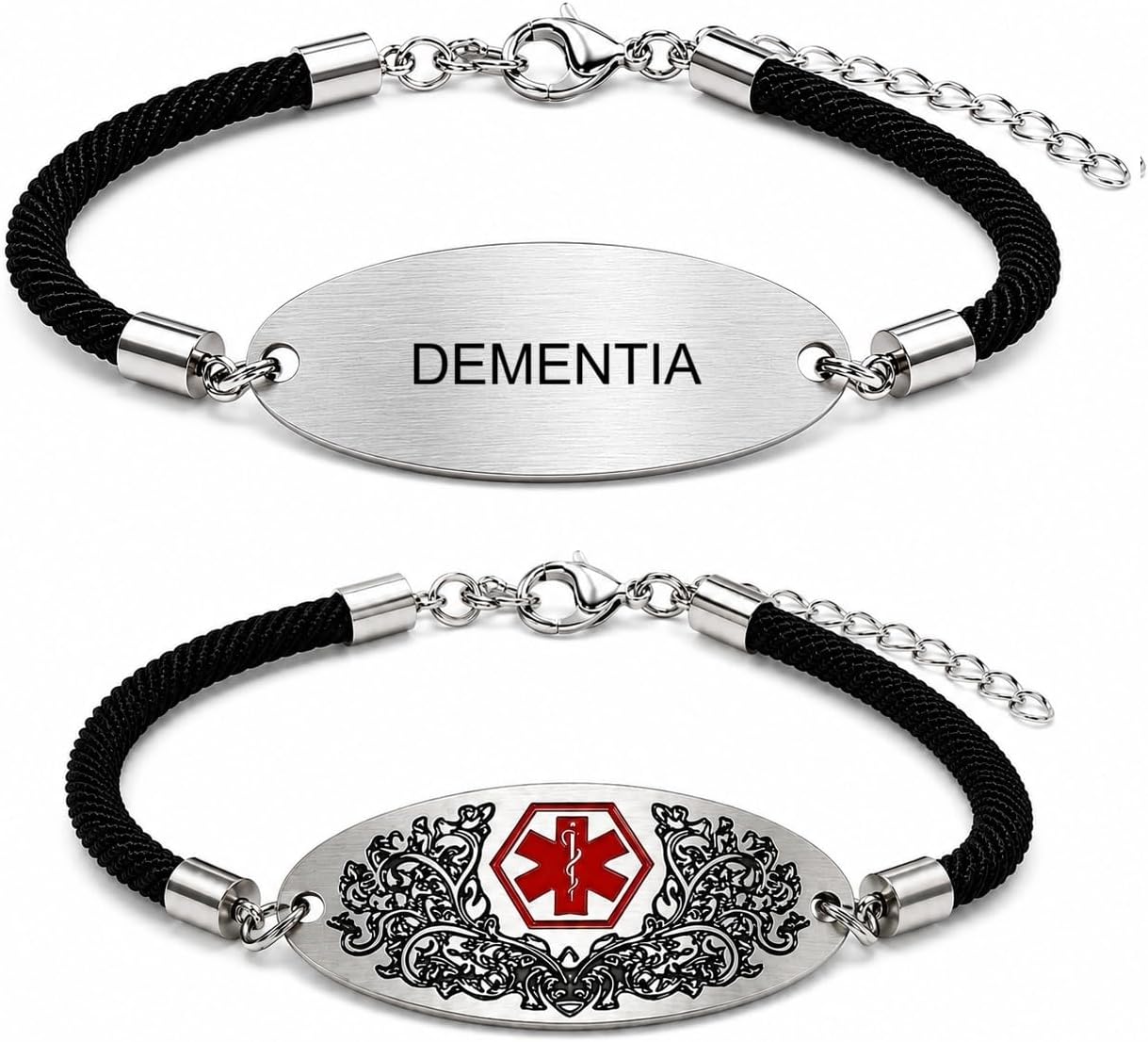 Medical Alert Bracelet with Dynamic QR Code or Custom Laser Engraving | Personalized Medical ID Bracelet | Emergency Medical Jewelry for Health Conditions | Stainless Steel Rope Chain