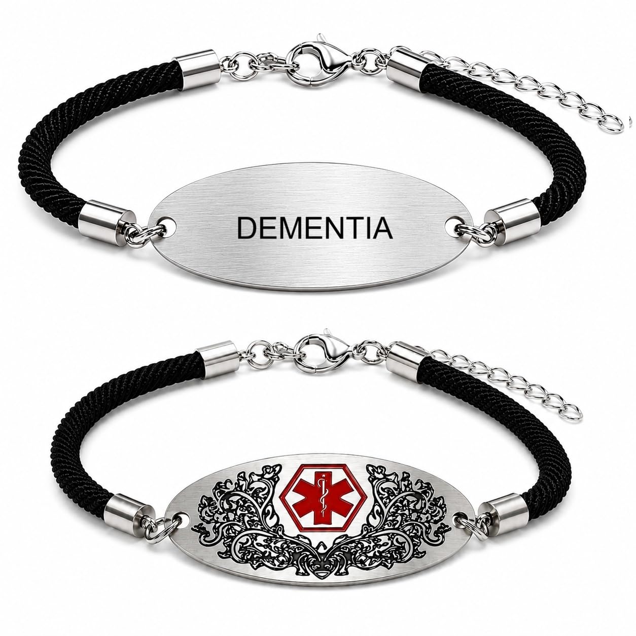 Medical Alert Bracelet with Dynamic QR Code or Custom Laser Engraving | Personalized Medical ID Bracelet | Emergency Medical Jewelry for Health Conditions | Stainless Steel Rope Chain