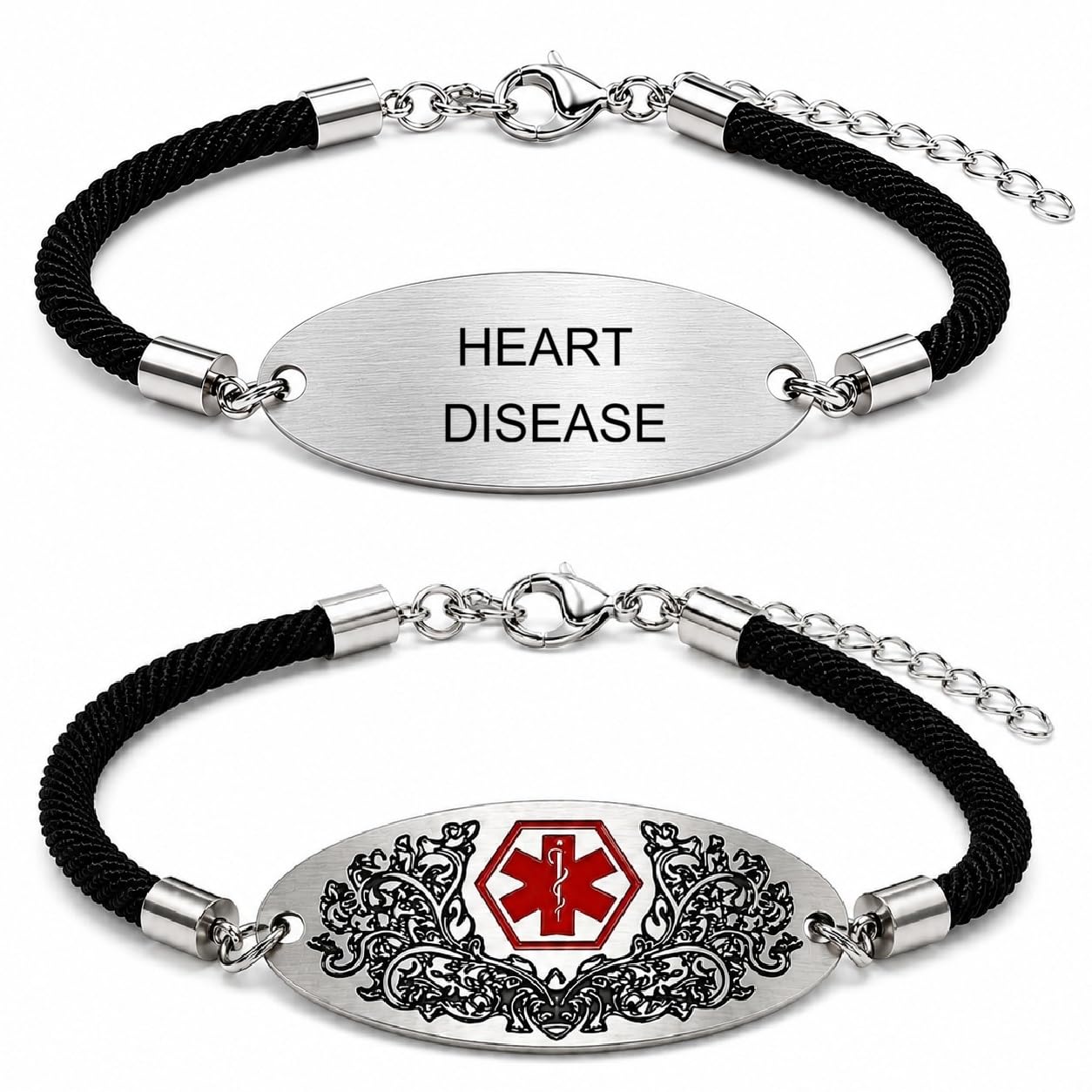 Medical Alert Bracelet with Dynamic QR Code or Custom Laser Engraving | Personalized Medical ID Bracelet | Emergency Medical Jewelry for Health Conditions | Stainless Steel Rope Chain