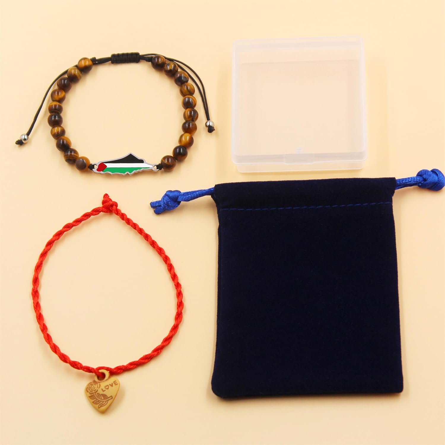 Palestinian Flag Handmade Middle Eastern Beaded Multicolor Protest Bracelet| Justice Unity Activist Bracelet| Stainless Steel Flag| Cultural Identity Support Bracelet| Support Gaza YA5213