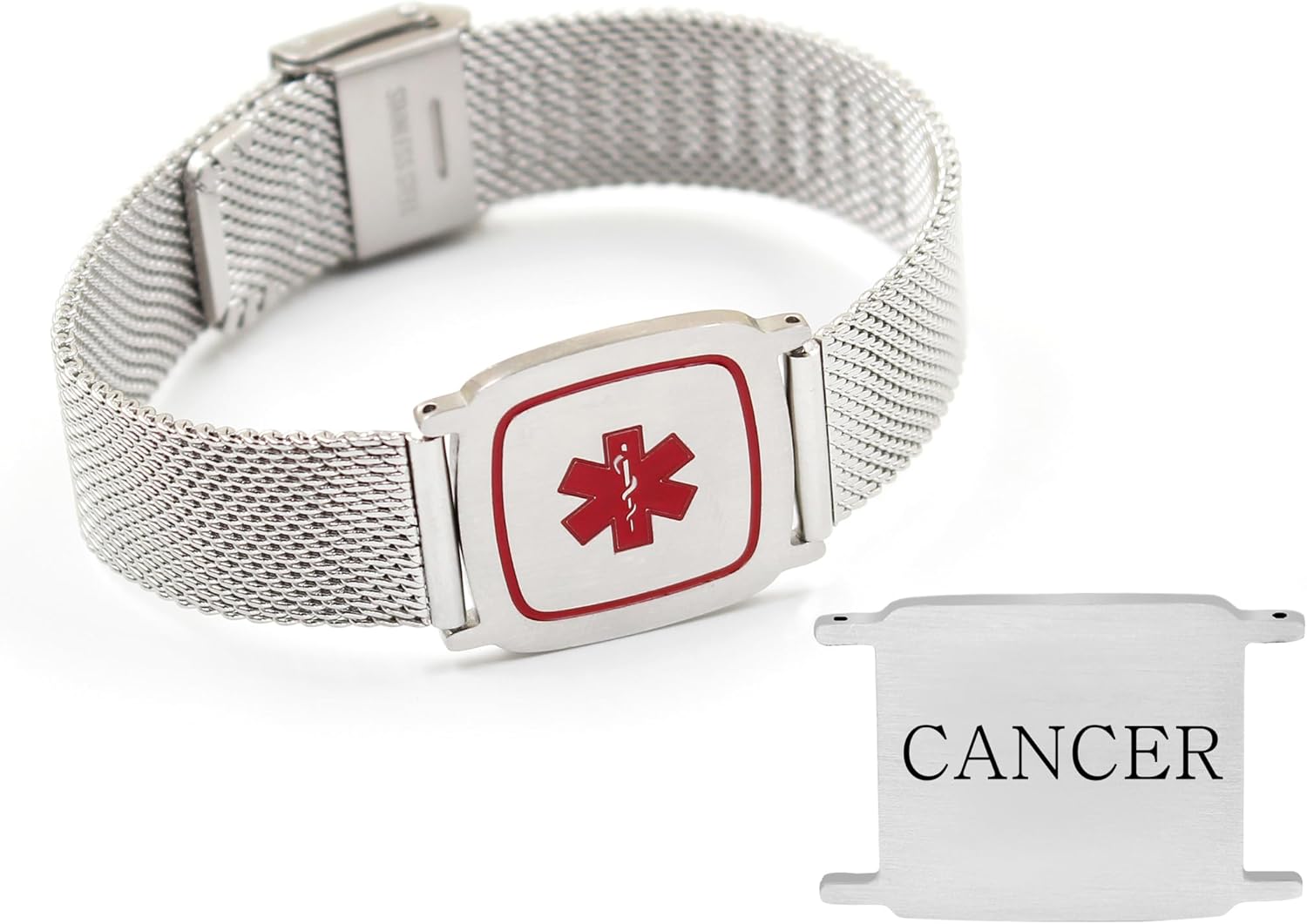 Dynamic QR Code Medical Alert Bracelet for Men Women Scan to Update Medical Info No Medical Info Needed at Checkout Stainless Steel Mesh Emergency ID Bracelet Waterproof Hypoallergenic