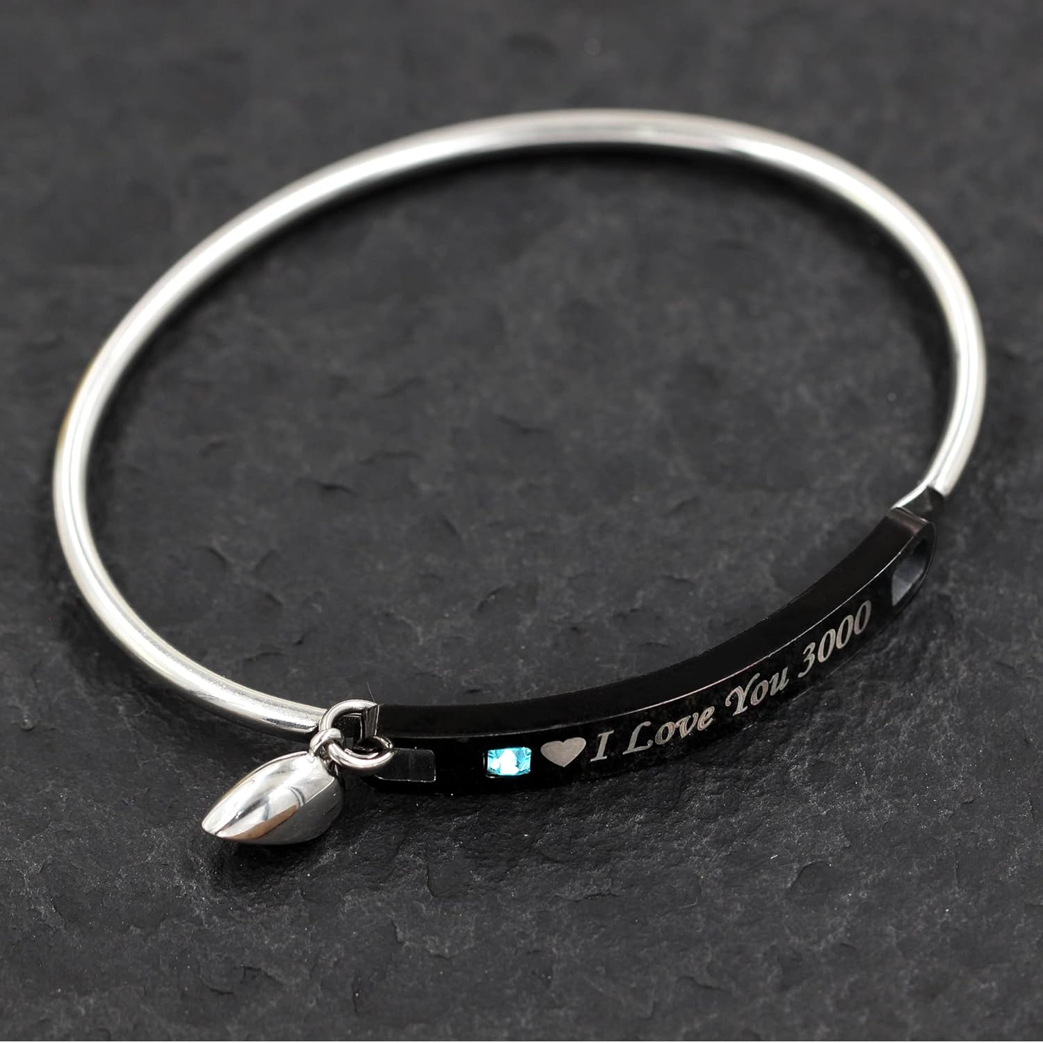 Uloveido His and Hers Matching Cuff Bracelet Set, Stainless Steel Couple Bangle with Cubic Zirconia, Black Men’s Bracelet & Rose Gold Women’s Bracelet, Custom Engraved Relationship Jewelry