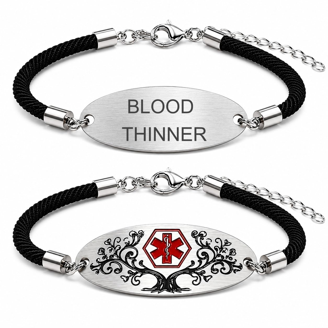 Personalized Medical Alert Bracelet | Dynamic QR Code or Custom Engraving Medical ID Jewelry | Adjustable Stainless Steel Bracelet for Women Men, Emergency Contact Information