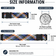 Uloveido Personalized Nylon Medical ID Bracelet with Laser-Engraved Medical Alert Tag and Dynamic QR Code, Braided Elastic Watch Band with Secure Parachute-Style Buckle, 20mm Adjustable for Men