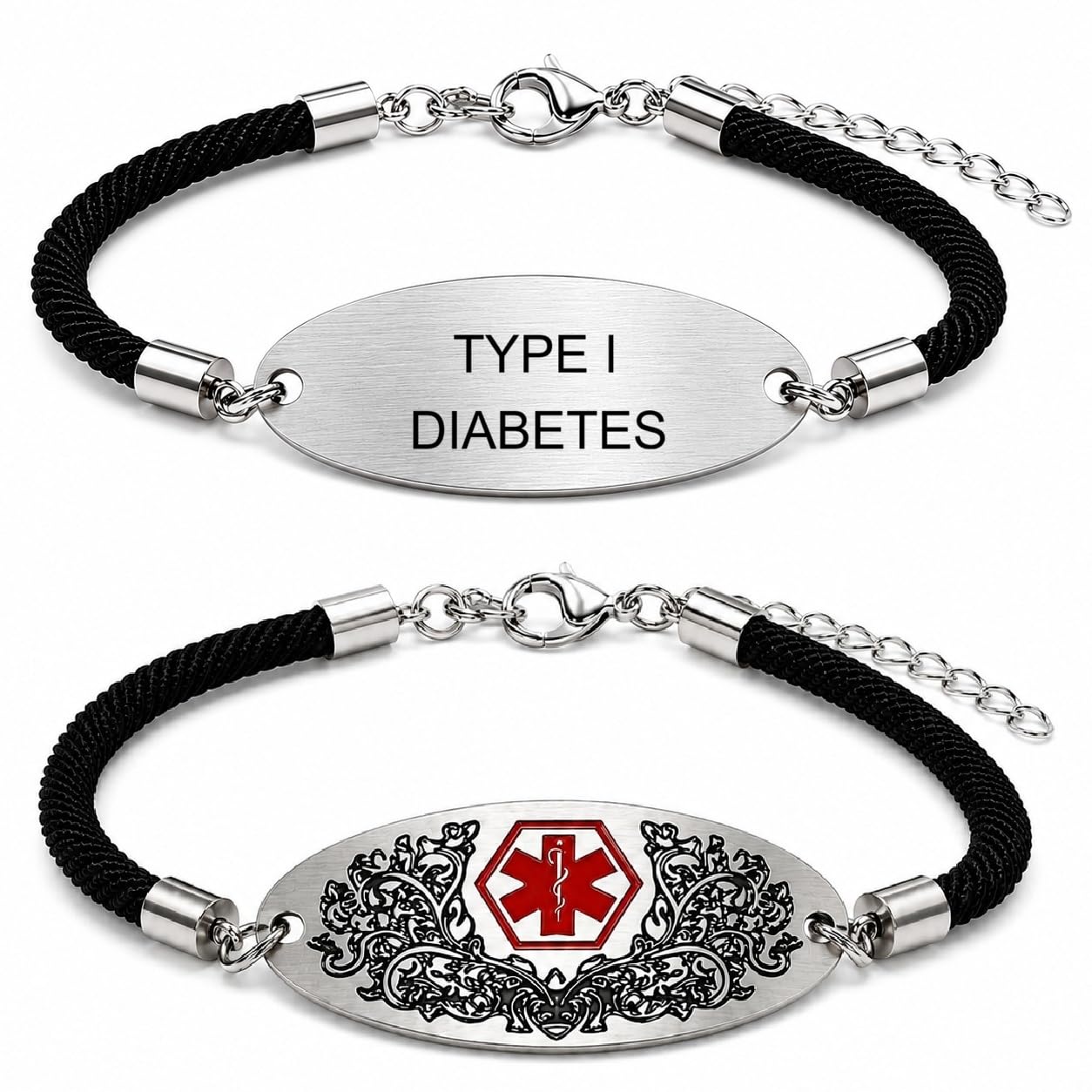 Medical Alert Bracelet with Dynamic QR Code or Custom Laser Engraving | Personalized Medical ID Bracelet | Emergency Medical Jewelry for Health Conditions | Stainless Steel Rope Chain