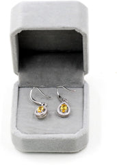 925 Sterling Silver Oval Cut Citrine Earrings Yellow Crystal Teardrop Earrings Wedding Promise for Women FR027 (Citrine)