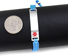 Uloveido Medical Alert ID Bracelet Laser Engraved Epilepsy Adjustable Wristband for Men Women Emergency First Aid, Handmade Braided Health Alert Engraved Bracelet Y3944