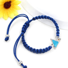 Uloveido Mustard Seed Mountain Bracelet | Handmade Braided Rope Bracelet with Blue Triangle Charm for Faith | Christian Jewelry for Men Women Gift YA5053