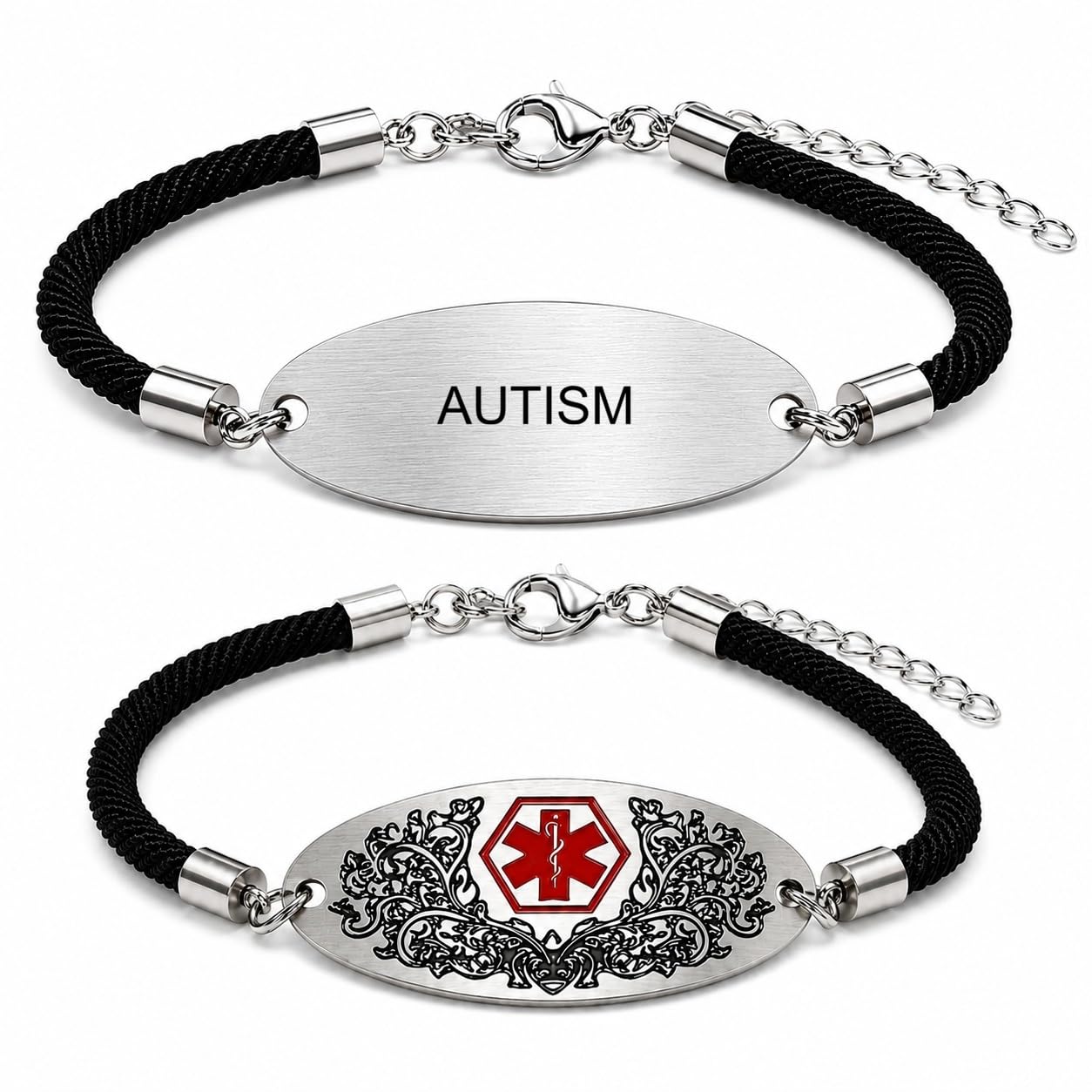 Medical Alert Bracelet with Dynamic QR Code or Custom Laser Engraving | Personalized Medical ID Bracelet | Emergency Medical Jewelry for Health Conditions | Stainless Steel Rope Chain