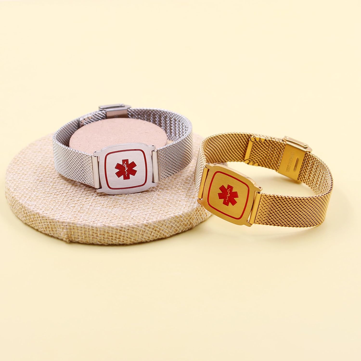 Dynamic QR Code Medical Alert Bracelet for Men Women Scan to Update Medical Info No Medical Info Needed at Checkout Stainless Steel Mesh Emergency ID Bracelet Waterproof Hypoallergenic