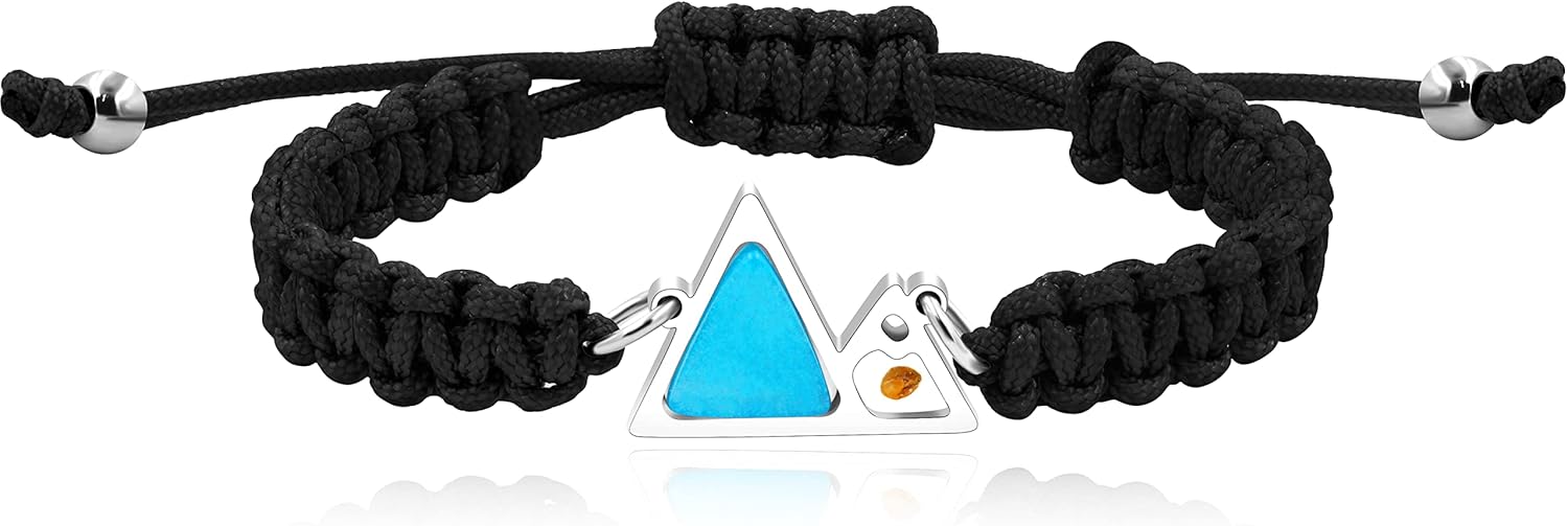 Uloveido Mustard Seed Mountain Bracelet | Handmade Braided Rope Bracelet with Blue Triangle Charm for Faith | Christian Jewelry for Men Women Gift YA5053