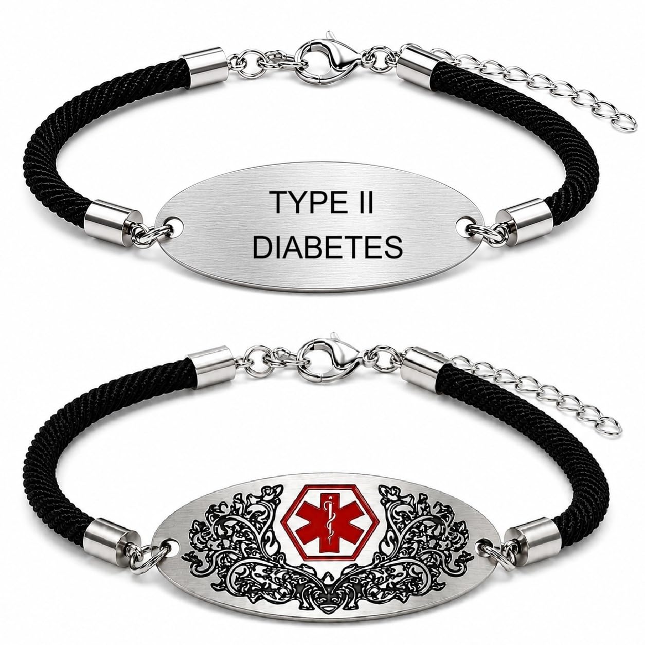 Medical Alert Bracelet with Dynamic QR Code or Custom Laser Engraving | Personalized Medical ID Bracelet | Emergency Medical Jewelry for Health Conditions | Stainless Steel Rope Chain