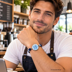Uloveido NFC QR Bracelet for Google Reviews, Staff Review Wristband
