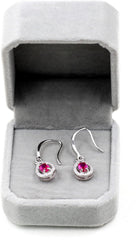 925 Sterling Silver Red Ruby Earrings Natural Gemstone Teardrop Dangle Earrings Birthstone Gifts for Women FR027