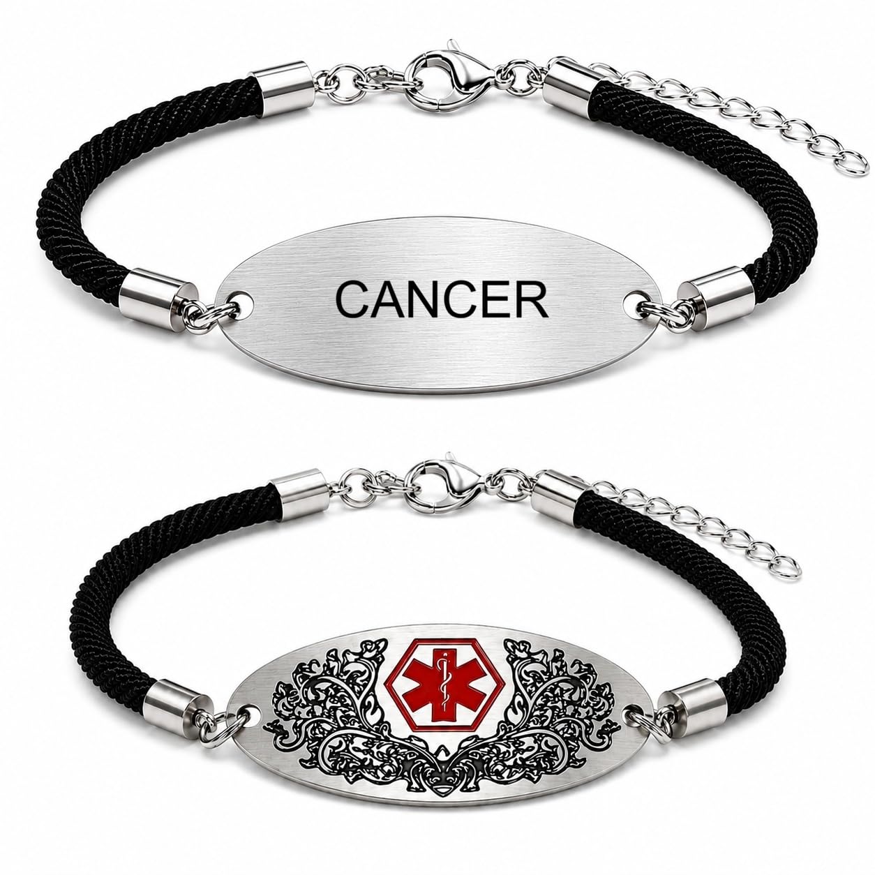 Medical Alert Bracelet with Dynamic QR Code or Custom Laser Engraving | Personalized Medical ID Bracelet | Emergency Medical Jewelry for Health Conditions | Stainless Steel Rope Chain