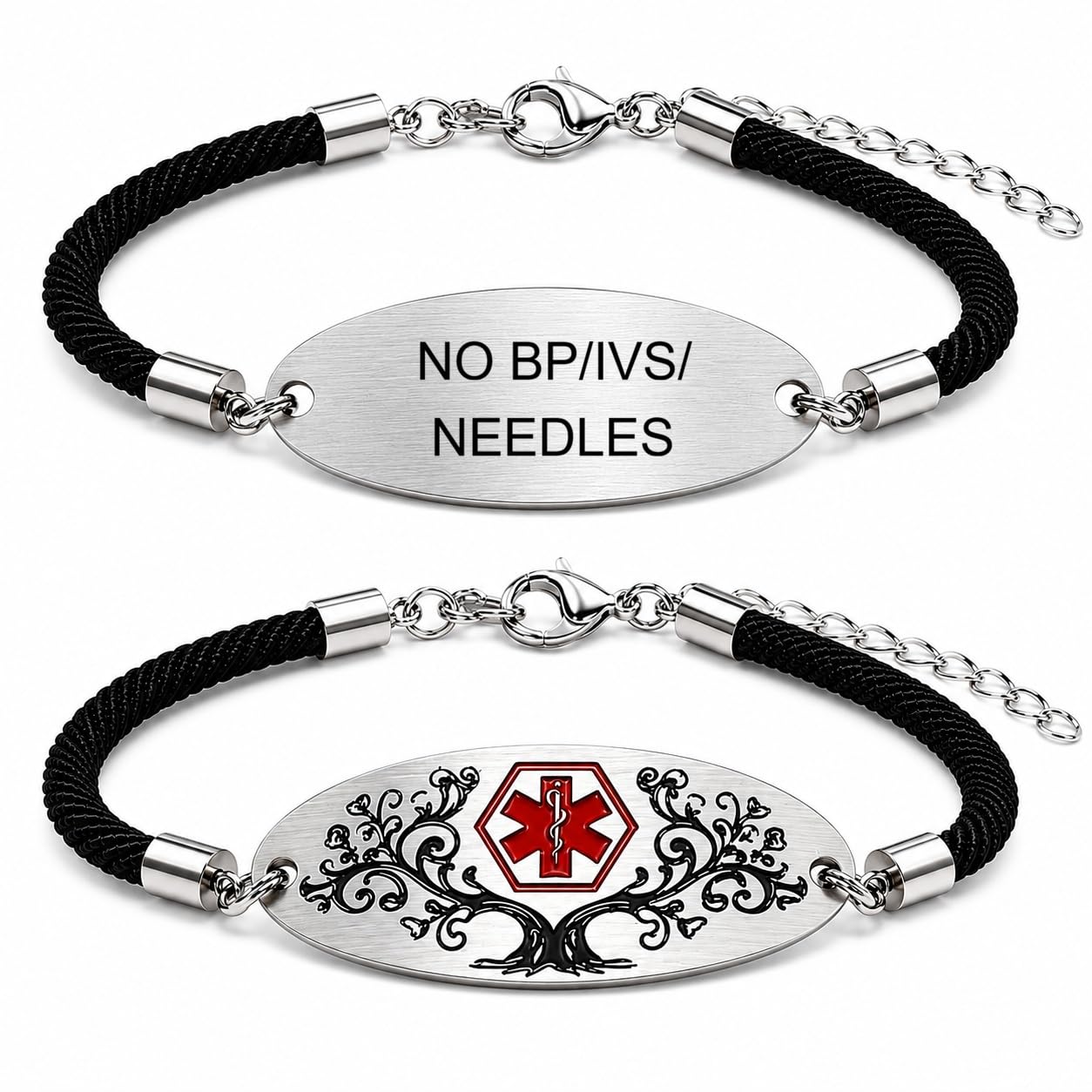 Personalized Medical Alert Bracelet | Dynamic QR Code or Custom Engraving Medical ID Jewelry | Adjustable Stainless Steel Bracelet for Women Men, Emergency Contact Information