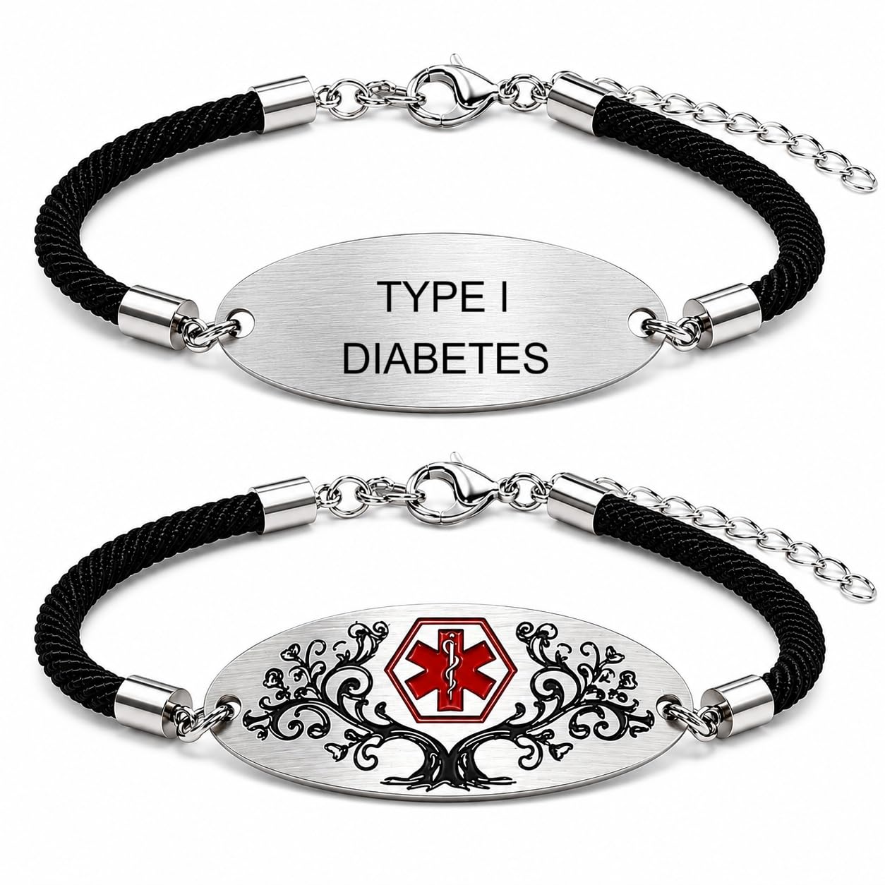 Personalized Medical Alert Bracelet | Dynamic QR Code or Custom Engraving Medical ID Jewelry | Adjustable Stainless Steel Bracelet for Women Men, Emergency Contact Information