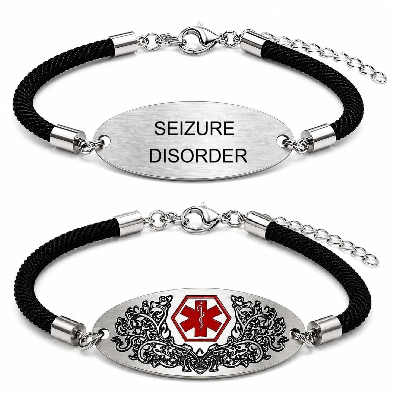 Medical Alert Bracelet with Dynamic QR Code or Custom Laser Engraving | Personalized Medical ID Bracelet | Emergency Medical Jewelry for Health Conditions | Stainless Steel Rope Chain