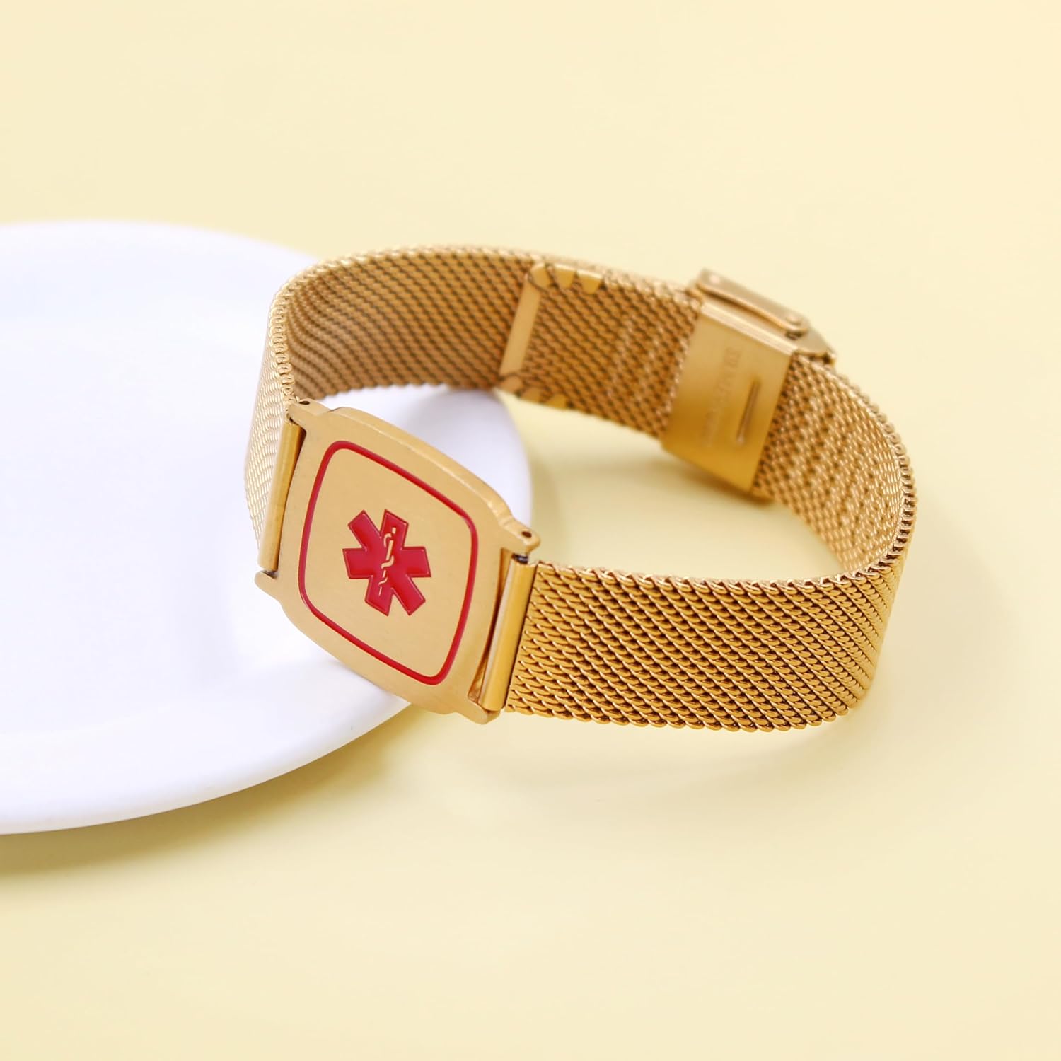 Dynamic QR Code Medical Alert Bracelet for Men Women Scan to Update Medical Info No Medical Info Needed at Checkout Stainless Steel Mesh Emergency ID Bracelet Waterproof Hypoallergenic