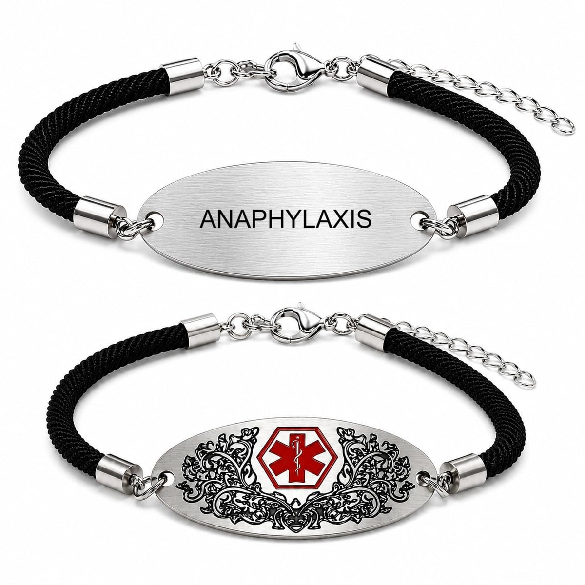 Medical Alert Bracelet with Dynamic QR Code or Custom Laser Engraving | Personalized Medical ID Bracelet | Emergency Medical Jewelry for Health Conditions | Stainless Steel Rope Chain