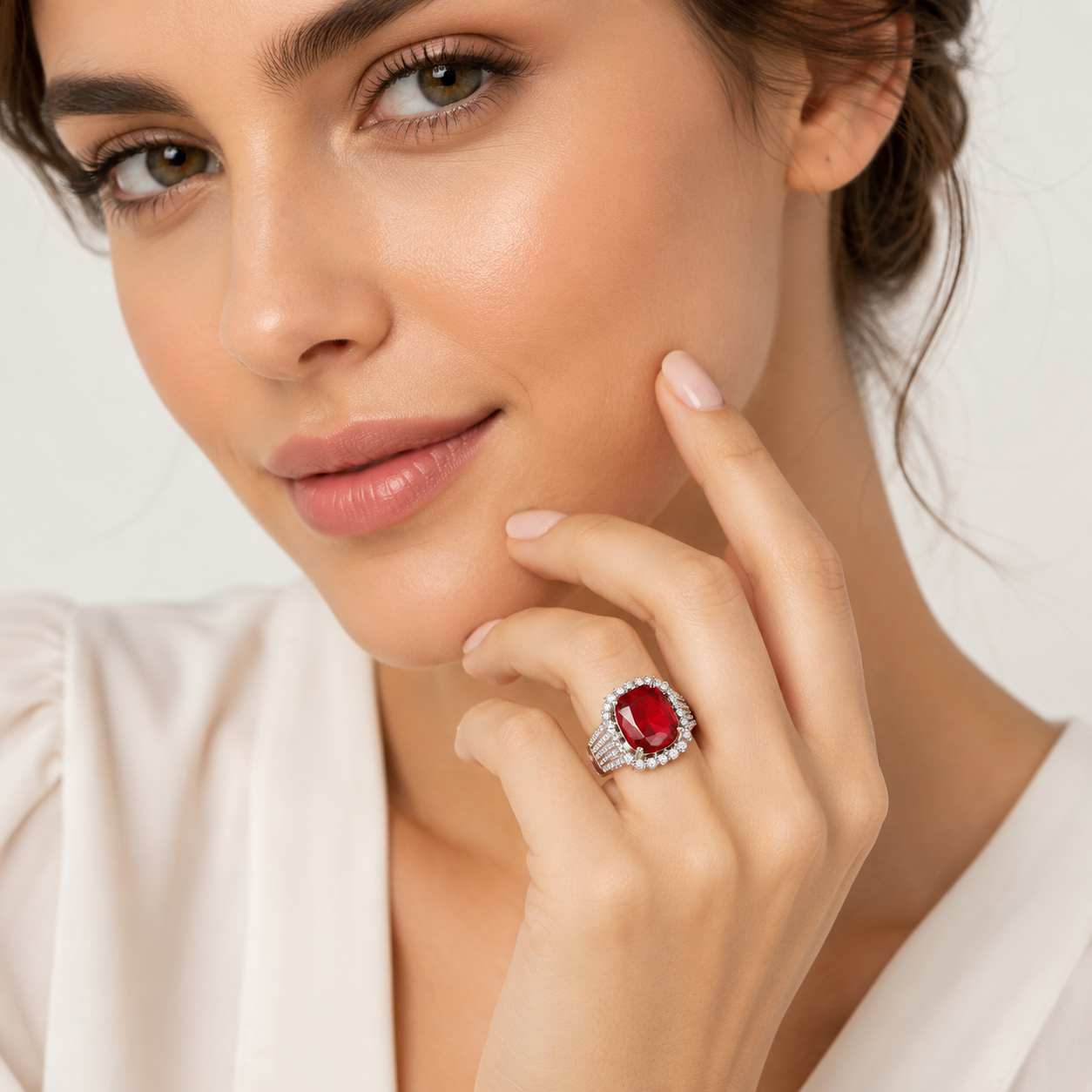 Uloveido Adjustable Cushion Cut Cubic Zirconia Ring for Women, Platinum & Rose Golded Plated CZ Statement Cocktail Ring, Multi Color Fashion Jewelry Y987