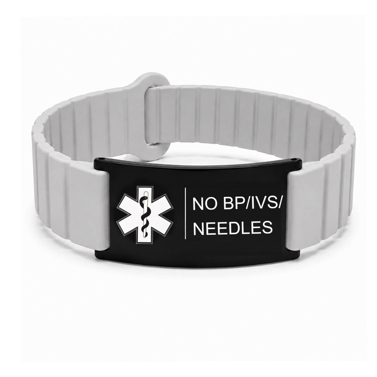 Medical Alert Bracelet for Men Women, Personalized Medical ID Wristband with Engraved Stainless Steel Plate, Diabetes Blood Thinner Emergency ID Bracelet, Adjustable Silicone Medical Bracelet