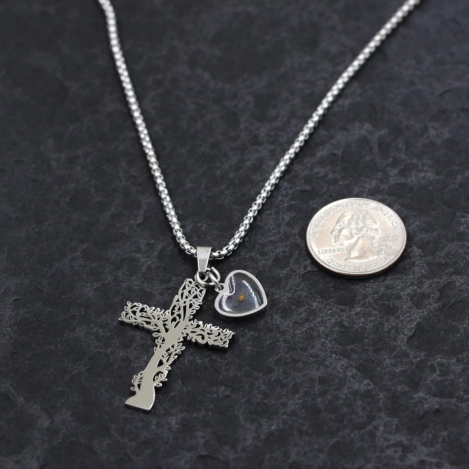 Tree of Life Necklace Mustard Seed Necklace Faith Necklace Cross Necklace Inspirational Jewelry Religious Necklace Spiritual Jewelry Meaningful Jewelry Symbolic Necklace Motivational Gift Growth and Strength Necklace Rebirth Necklace Hope Jewelry Bel