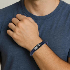 Dynamic QR Code Medical Alert Bracelet for Men Women No Medical Info Needed at Checkout PU Leather Emergency ID Cuff Bracelet Black Stainless Steel Clasp Scan to Update Health Info YA5551