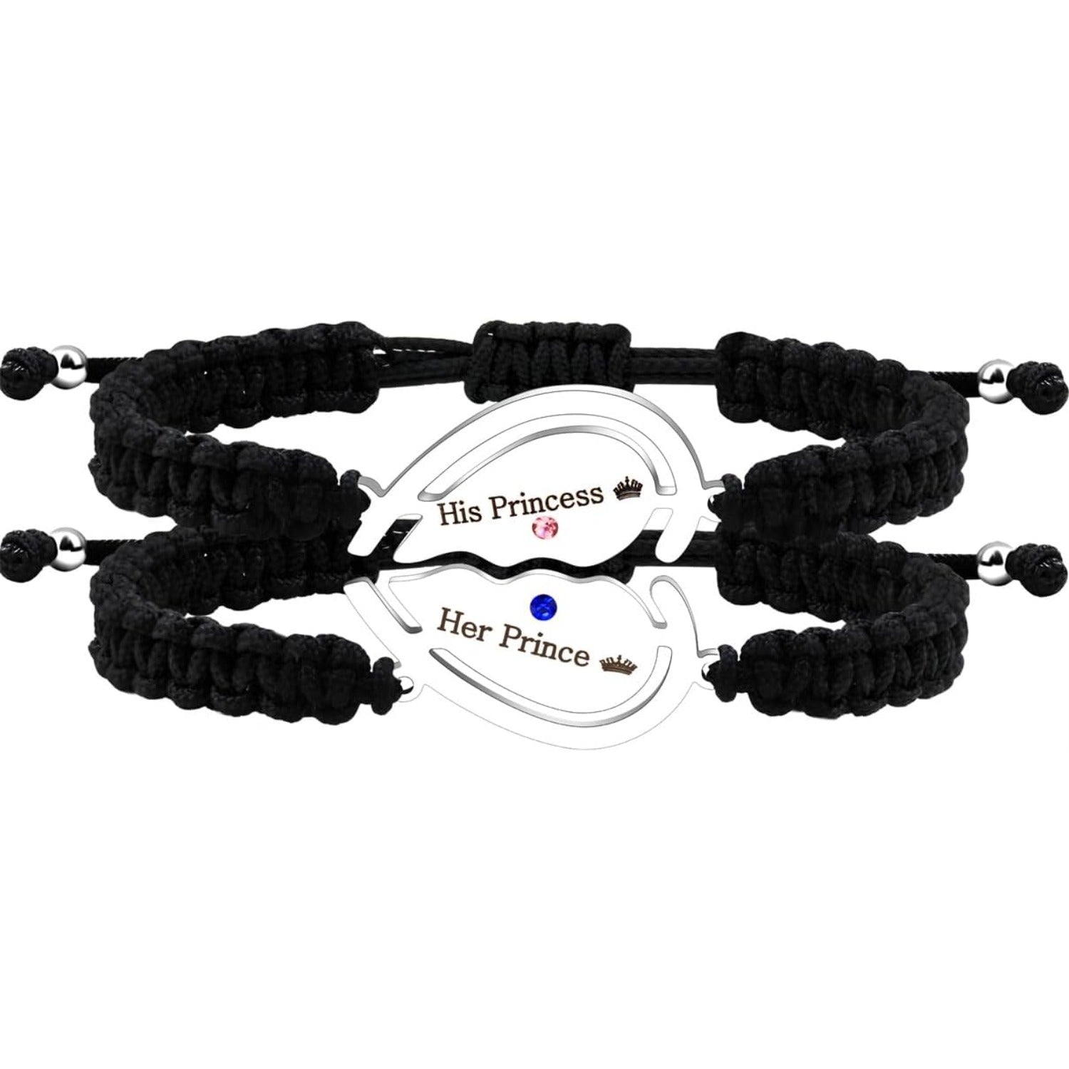 Couple Puzzle Heart Bracelet | Matching Beaded Braided Adjustable Pull-String Bracelets | Love and Commitment Zirconia Inlaid Eternal Bond Jewelry Y4486-Y4487