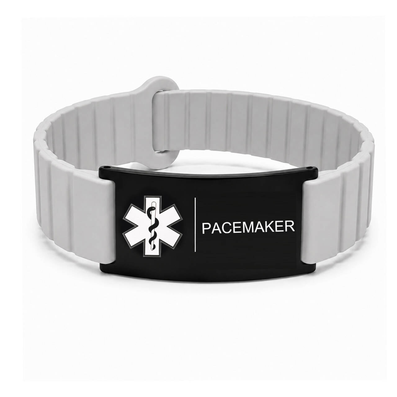 Medical Alert Bracelet for Men Women, Personalized Medical ID Wristband with Engraved Stainless Steel Plate, Diabetes Blood Thinner Emergency ID Bracelet, Adjustable Silicone Medical Bracelet