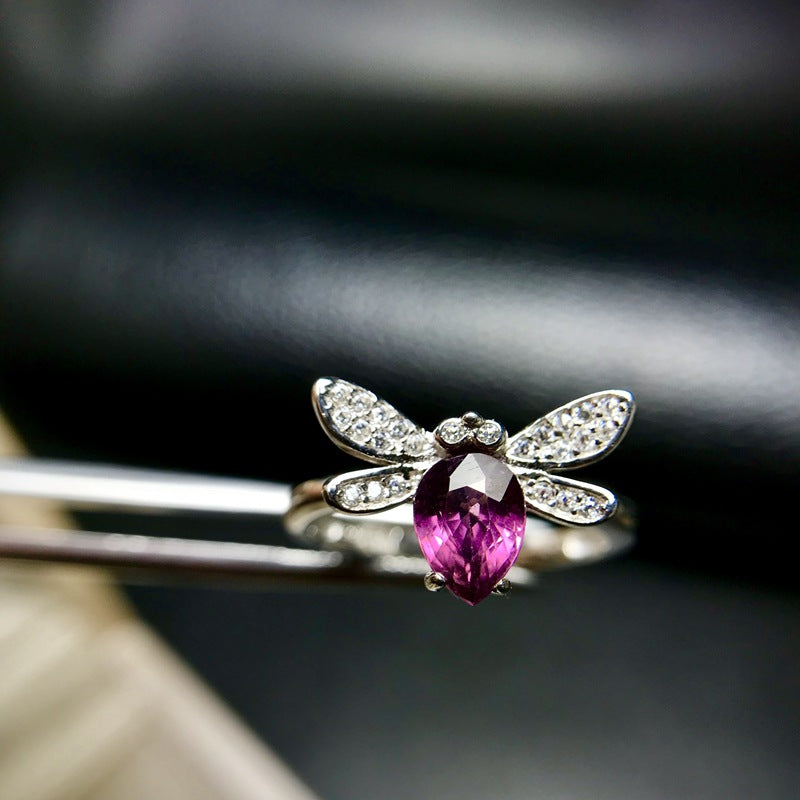 925 Silver Natural Garnet Ring | Adjustable Size | Birthstone for January | Fire Brilliant Garnet | Jewelry for Women | Gift for Wife, Girlfriend, Mom | Valentine's Day, Birthday | Retail, Wholesale, Dropshipping | 20% Off