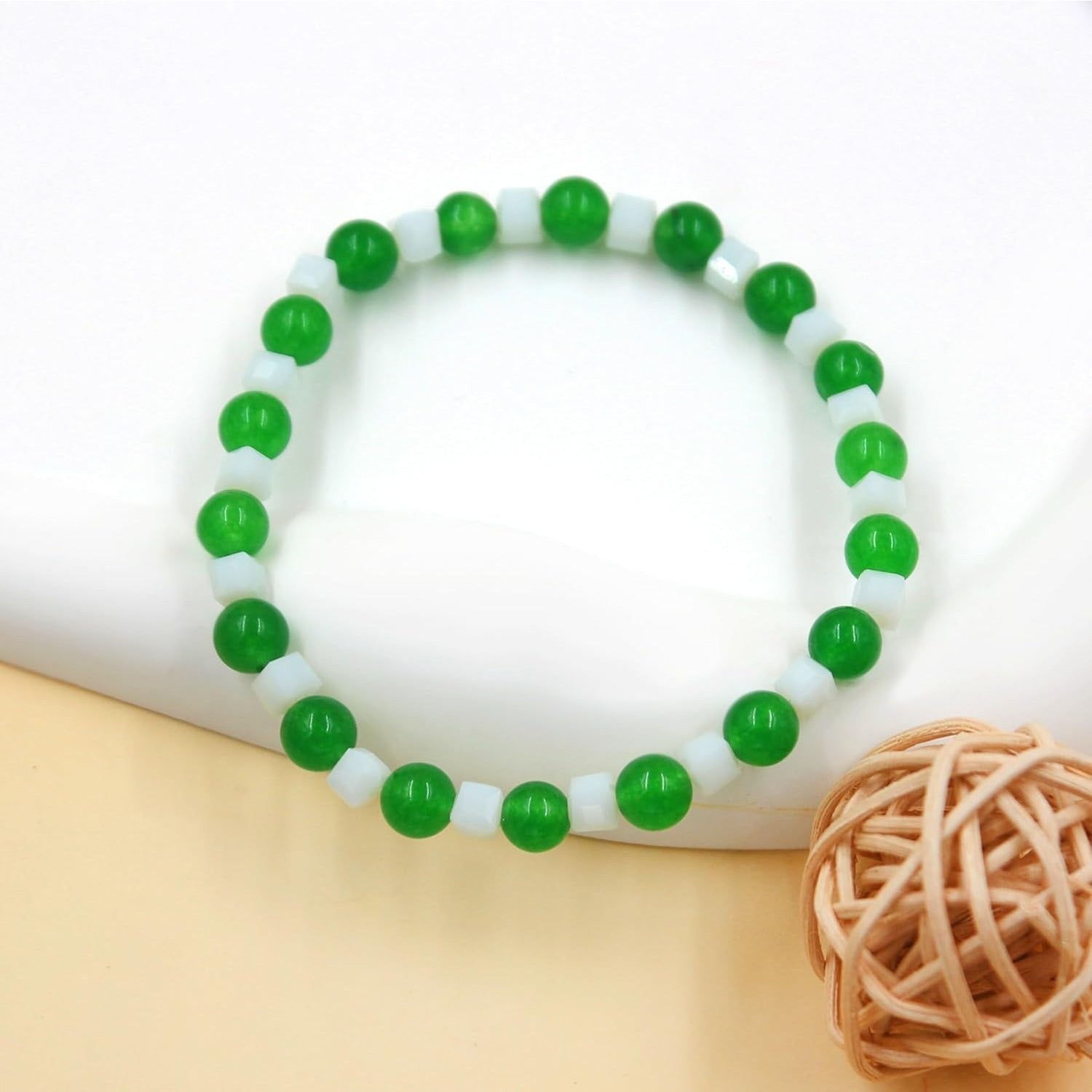 St Patricks Day Green Beaded Bracelet for Women Girls, LUCKY IRISH BLESS Letter Options, Stretch Shamrock Leprechaun Hat Charm Bracelet, Irish Lucky Jewelry Gift