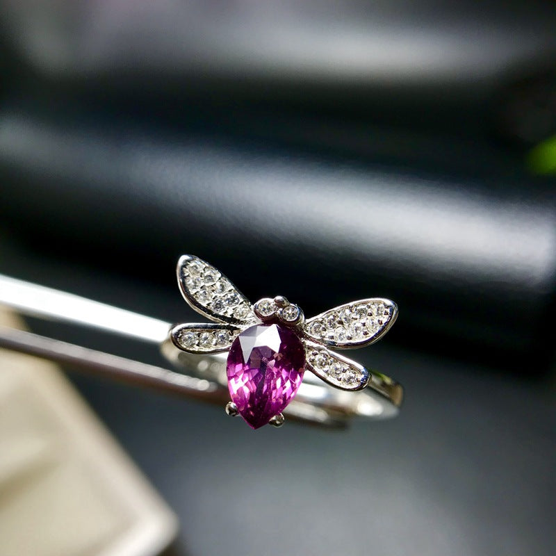 925 Silver Natural Garnet Ring | Adjustable Size | Birthstone for January | Fire Brilliant Garnet | Jewelry for Women | Gift for Wife, Girlfriend, Mom | Valentine's Day, Birthday | Retail, Wholesale, Dropshipping | 20% Off