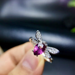 925 Silver Natural Garnet Ring | Adjustable Size | Birthstone for January | Fire Brilliant Garnet | Jewelry for Women | Gift for Wife, Girlfriend, Mom | Valentine's Day, Birthday | Retail, Wholesale, Dropshipping | 20% Off