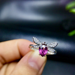 925 Silver Natural Garnet Ring | Adjustable Size | Birthstone for January | Fire Brilliant Garnet | Jewelry for Women | Gift for Wife, Girlfriend, Mom | Valentine's Day, Birthday | Retail, Wholesale, Dropshipping | 20% Off