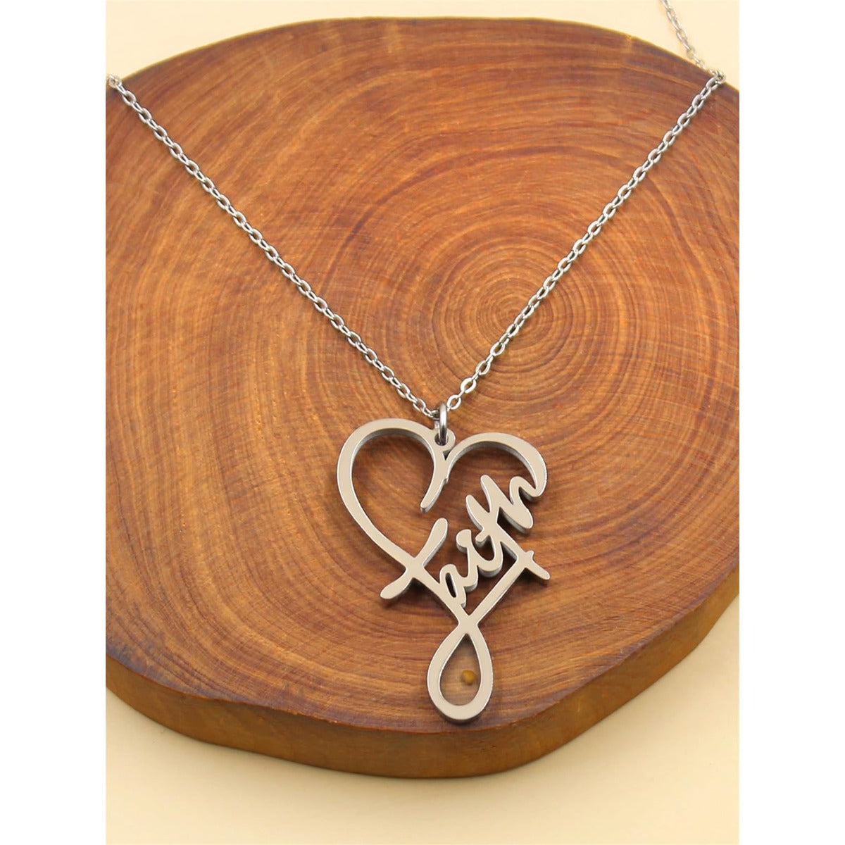 Faith Mustard Seed Heart Necklace | “Faith Can Move Mountains” Infinity Pendant | Matthew 17:20 Christian Inspirational Jewelry (Gold / White / Rose Gold)