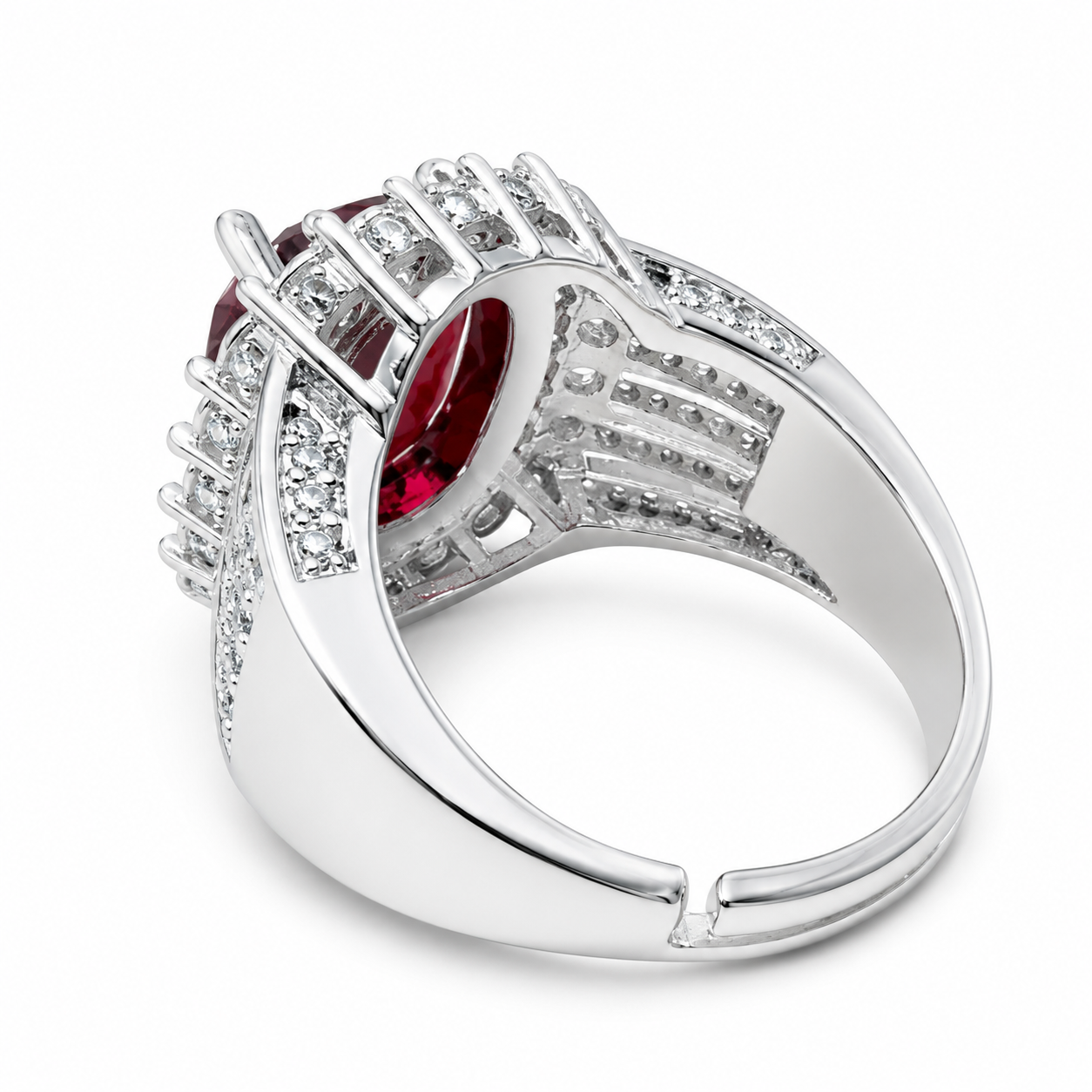 Uloveido Adjustable Cushion Cut Cubic Zirconia Ring for Women, Platinum & Rose Golded Plated CZ Statement Cocktail Ring, Multi Color Fashion Jewelry Y987