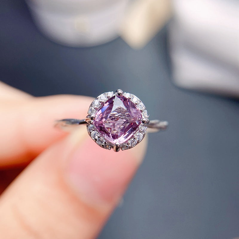 925 Sterling Silver Inlaid Natural Gemstone Ring | Garnet, Amethyst, Citrine, Topaz, Birthstone Jewelry | Elegant & Fashionable Women's Ring for Wedding, Engagement, Valentine's, Mother's Day, Birthday Gifts | 20% Off