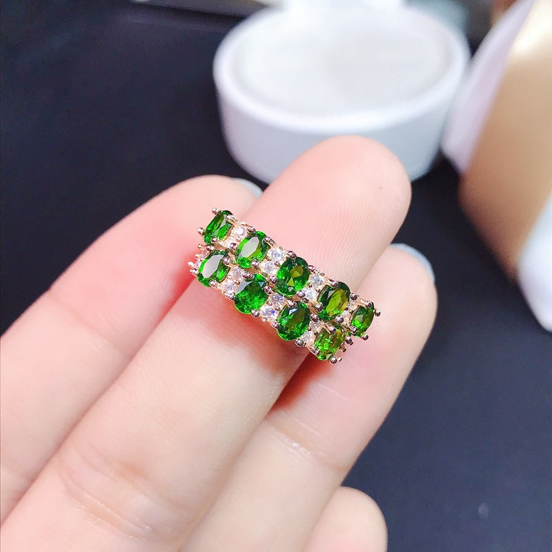 Gift Box Offered 925 Sterling Silver Ring with Natural Garnet, Ruby, London Blue Topaz, Tourmaline, Sapphire, Moonstone, Tanzanite, Spinel, and Peridot Ring | 3*4mm Gemstones | Adjustable Size | S925 Silver | Platinum Plated | Engagement, Wedding 20% off