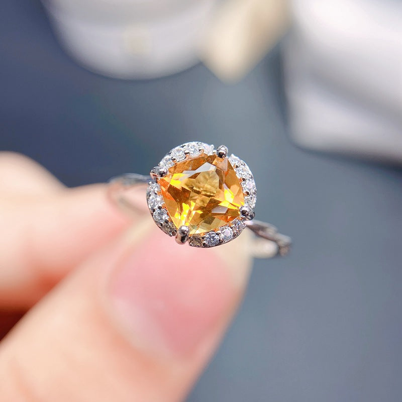 925 Sterling Silver Inlaid Natural Gemstone Ring | Garnet, Amethyst, Citrine, Topaz, Birthstone Jewelry | Elegant & Fashionable Women's Ring for Wedding, Engagement, Valentine's, Mother's Day, Birthday Gifts | 20% Off