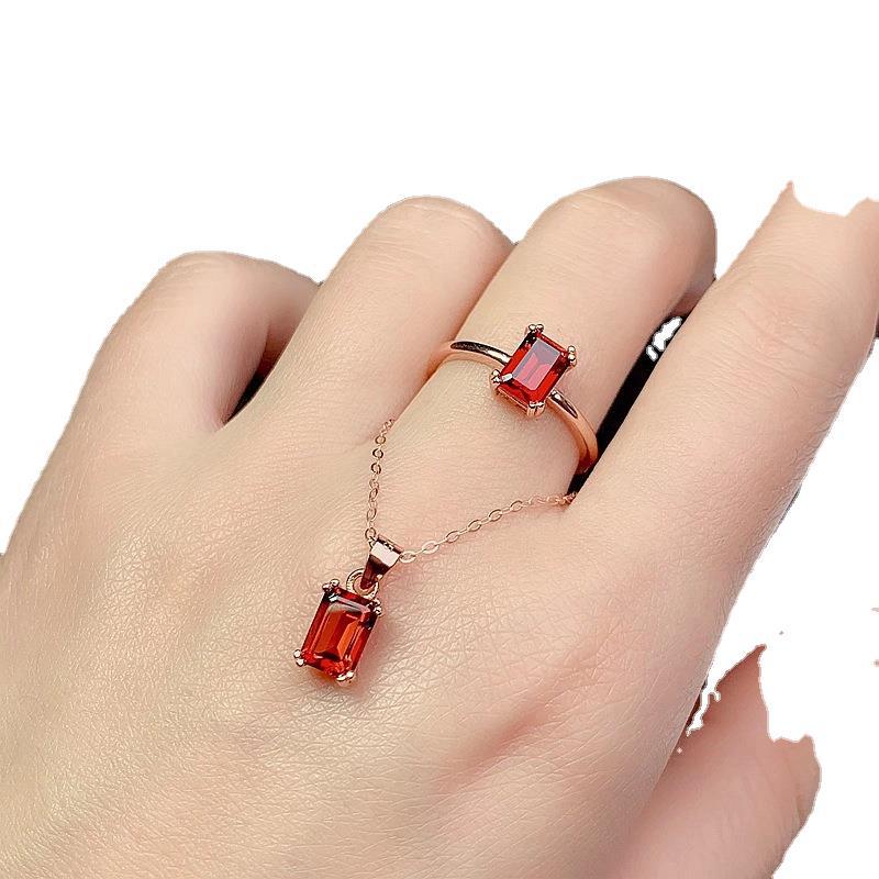 925 Silver Natural Blue Topaz and Sapphire Necklace & Ring Set | Adjustable Ring | Elegant Gemstone Jewelry for Women | Perfect for Valentine's Day, Mother's Day, Birthday Gifts | Retail, Wholesale, Dropshipping | 20% Off