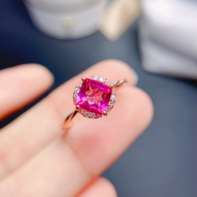 925 Sterling Silver Inlaid Natural Gemstone Ring | Garnet, Amethyst, Citrine, Topaz, Birthstone Jewelry | Elegant & Fashionable Women's Ring for Wedding, Engagement, Valentine's, Mother's Day, Birthday Gifts | 20% Off