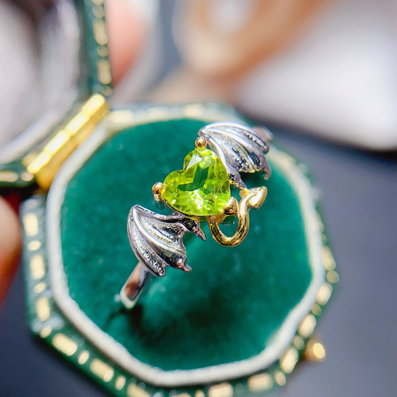 925 Silver Dragon Ring | Natural Peridot Amethyst Citrine Topaz | Engagement Wedding Jewelry | Adjustable Women’s Ring for Wife Mom Girlfriend Daughter | Birthday Valentine's Day Anniversary Gift | Wholesale Dropshipping Available | 20% off