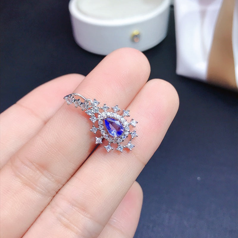 925 Silver Natural Garnet, Aquamarine, Spinel, Tanzanite Pendant for Women | Elegant Birthstone Jewelry | January Birthstone | Wedding, Engagement, Valentine's Day, Mother's Day, Birthday Gift | 20% Off