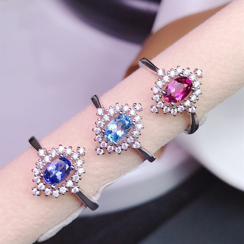 925 Sterling Silver Ring with Magnesium-Aluminum Garnet